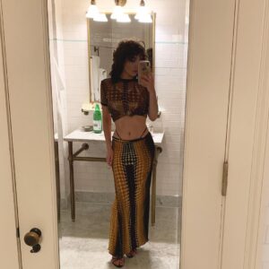 Rowan Blanchard Instagram - @pechuga_vintage secured me the vintage JPG cyber dot print 👀 I got twooooo versions