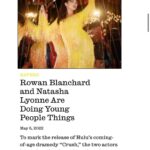 Rowan Blanchard Instagram – For @interviewmag, @nlyonne and I spoke to each other about our friendship, surviving child acting, keeping your head on straight , being cinephiles, and our movie Crush that Natasha produced ❤️ link in bio ❤️