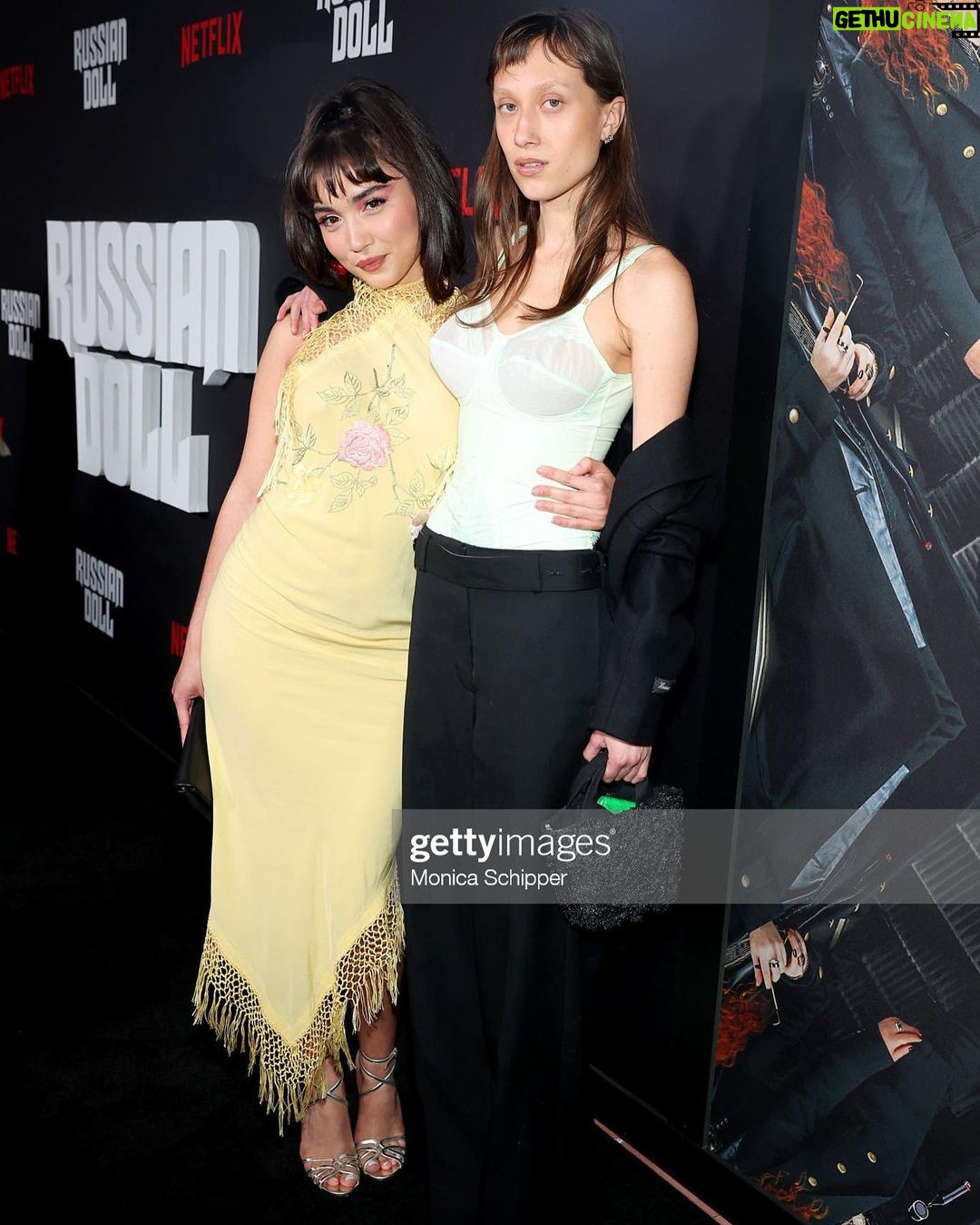 Rowan Blanchard Instagram - Hawks eye @nlyonne šā¤ļø Russian Doll season 2 is major as expected congrats @nlyonne @animapict @superlativeanimal š£š£š£š£š£ and I got to wear this @connerives dress Iām obsessed with š