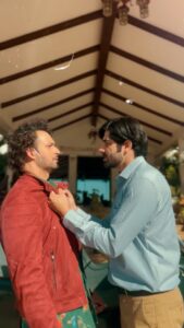 Rrahul Sudhir Instagram - Now you know about the reason of our caption when we posted the picture together 🤣😂😁🤣 . . #AnActionHero #dialogue #hindimovie #costars #moviedialogue #comedy #instadaily #fyp #style #actor #instamood #sourabhraajjain #srj #rrahulsudhir
