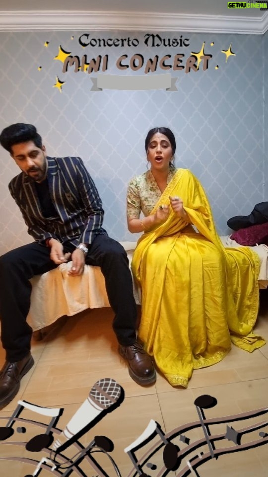 Rrahul Sudhir Instagram - We keep having our little concerts😉 DM for bookings 🤗 We perform at weddings, engagements and Mundans 👶🏼 Please suggest which songs we should perform next 🎤 🎶 Special thanks to our personal DOP @rachana.mistry.1604 for this beautifully captured video 🤗 And last but not the least our one and only audience @palak.purswani thankyou so much your resistance power is amazing 🤣 #makeuproom #makeuproomfun #bts #btsmoments #dabangiimulgiiaayireaayi #dabangiionsonytv Limelight Studio - Mumbai