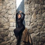 Rubina Dilaik Instagram - Black Magic ✨ . . . Shot by @smileplease_25 Managed by @jiggz_zala1188 Hair @irfanshaikh_hair_11.11 Makeup @neerajnavare.makeupartist Stylist @simstyles20 Outfit @miakee.official Over Coat @madaboutfashion_kejal Stockings @fashionstruc Accessories @ananaofficial Heels @sana.k.official