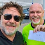 Russell Crowe Instagram - So... delivered 19 cheques to RFS Captain John Lardner, a total of $105k because I cant count apparently, haha all good @NSWRFS