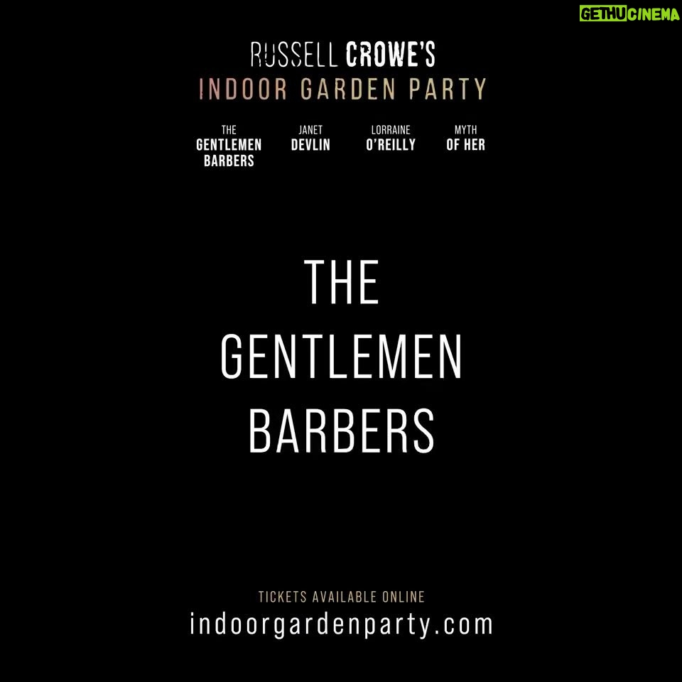 Russell Crowe Instagram - Venues, dates, ticket link after this video. Some shows selling fast.
