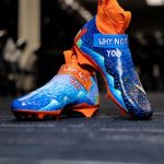 Russell Wilson Instagram - GRATEFUL!! This year’s #MyCauseMyCleats highlights @whynotyoufdn and @childrenscolo to impact the next generation! @austinzart did an Amazing job showcasing our Vision on the cleats and they mean so much to me. Working to INSPIRE others!!