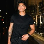 Ryan Garcia Instagram - Outfit of The Night ✨With one of my favorite Brands, I can relate with @giorgioarmani My favorite color is Blue as well 💙Also Love the Watch collection. Cheers 🥂 #mensfashion #outfit #watch Beverly Hills, California
