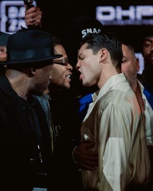 Ryan Garcia Instagram - It should be easy then right 🤷‍♂️ 4/20 @barclayscenter in Brooklyn NY. THE GREEN IS MINE AND THE NEW 140 Pound Light Welterweight CHAMPION OF THE WORLD!!!!! 🗣️