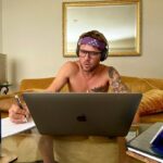 Ryan Phillippe Instagram - The sun is strong and there is no AC here, so I’m really getting into the spirit of things (help) West Vancouver, British Columbia