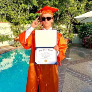 Ryan Phillippe Instagram - homeschool graduation 
feat. @matt_sinn & @benmassing 
reese w the cap grab 😂

(i played principal)