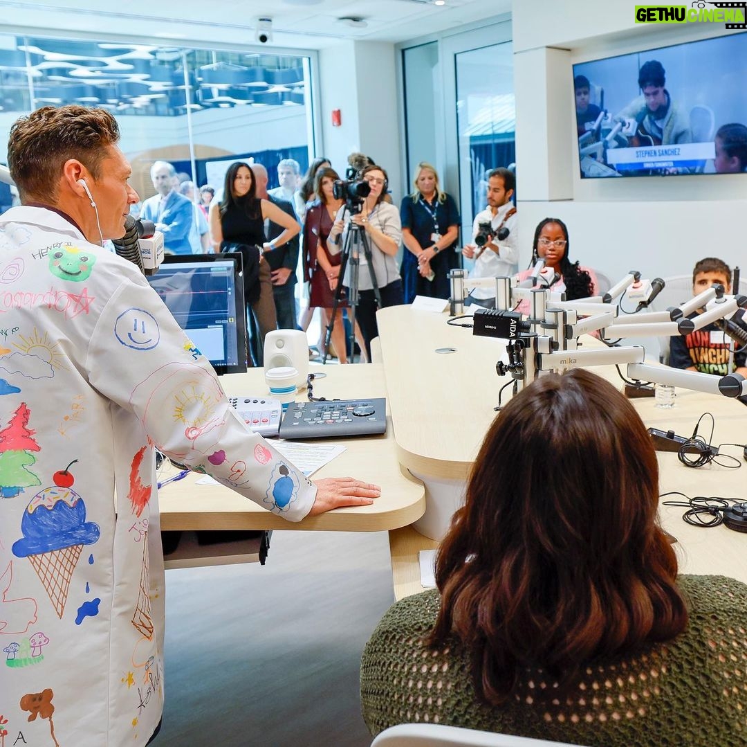 Ryan Seacrest Instagram - It’s inspiring to see what you can accomplish when you combine a dream with an incredible amount of support. We never imagined the Ryan Seacrest Foundation would reach the heights it has when we launched it over a decade ago. Today, as we celebrated our 13th Seacrest Studio Grand Opening at Cohen Children’s Medical Center, I can truly say it’s surpassed our expectations. We are extremely grateful for Madelyn Cline, Stephen Sanchez, and Charlotte Flair, who joined us for our first live broadcast in this space. And special thanks to the national, technology, in-kind and hospital partners whose efforts made this day special for patients and families for years to come. Cohen Children's Medical Center