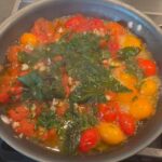 Ryan Seacrest Instagram - I love sea bass in the summer. It’s simple and a great opportunity to use quality extra virgin olive oil 🫒 Step 1 Put a little olive oil, salt, pepper, and herbs on the raw fish Step 2 Separately cook some summer tomatoes with sage, basil, garlic, and olive oil in a pan Step 3 Heat the pan. I use grapeseed oil when pan frying due to its high smoke point and its clean taste. Cook the fish skin side down until it’s cooked through (I like the skin golden brown and crispy) and add minced garlic. Step 4 Add some lemon and fresh EVOO on top and enjoy!