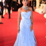 Saba Mubarak Instagram - ‎من افتتاح مهرجان القاهرة السينمائي الدولي 44 @cairofilms So my super @yasmineeissa put me in this @toni_maticevski masterpiece. And I was honored to be wearing these gorgeous vintage necklaces from the legendary @azzafahmy Styled by @yasmineeissa makeup by my little one @bysaraerian hair by the super talented @michaelghabbour1. much love to @mayareldegwey for everything ❤️