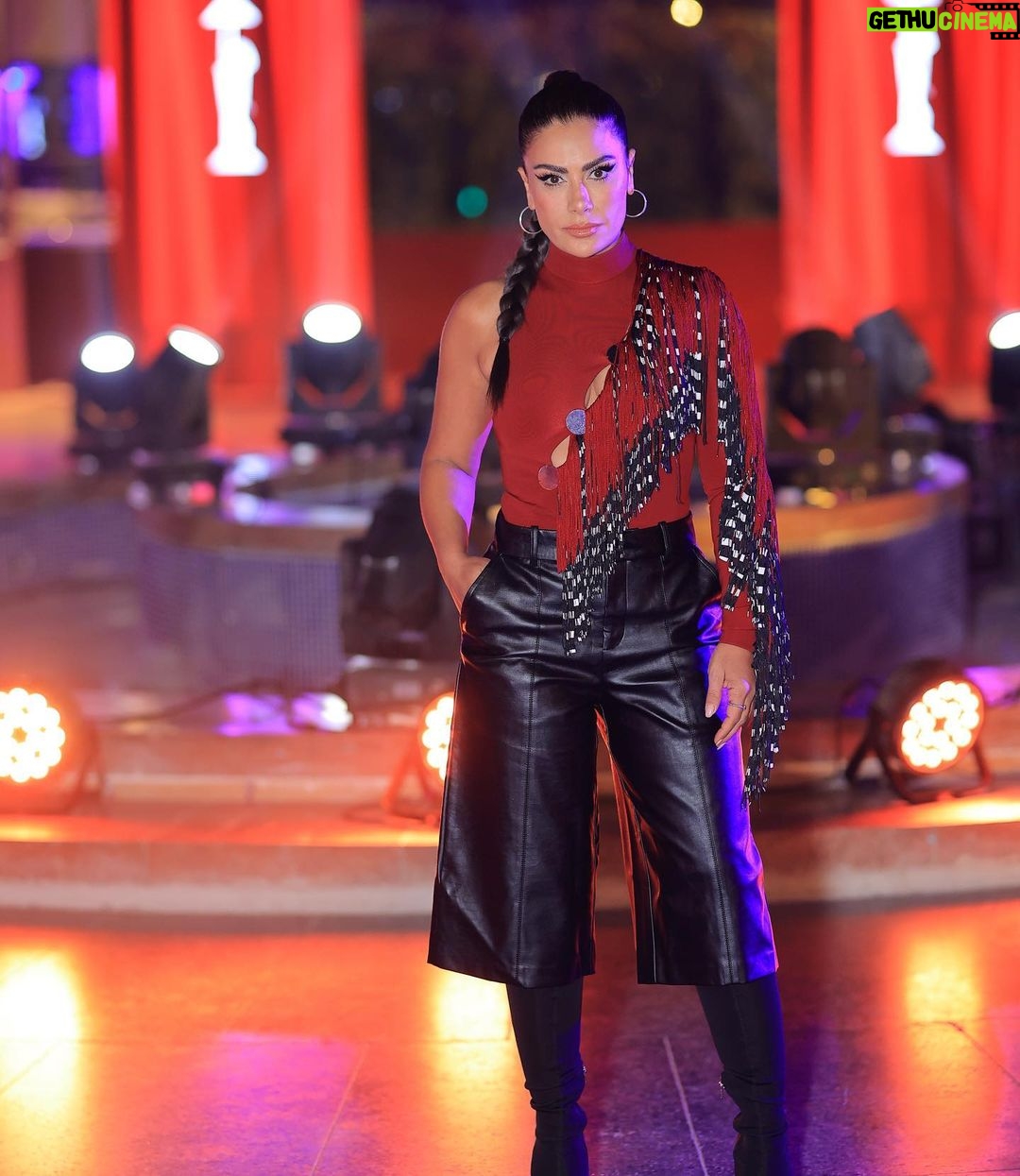 Saba Mubarak Instagram - @shahid.vod for @cairofilms Big thanks to the best team ever @yasmineeissa for styling this cool look @bysaraerian for the powerful statement makeup and for the oh so talented @mr.bishoo many thanks to my brother @tarekhamzi for making us proud ❤️