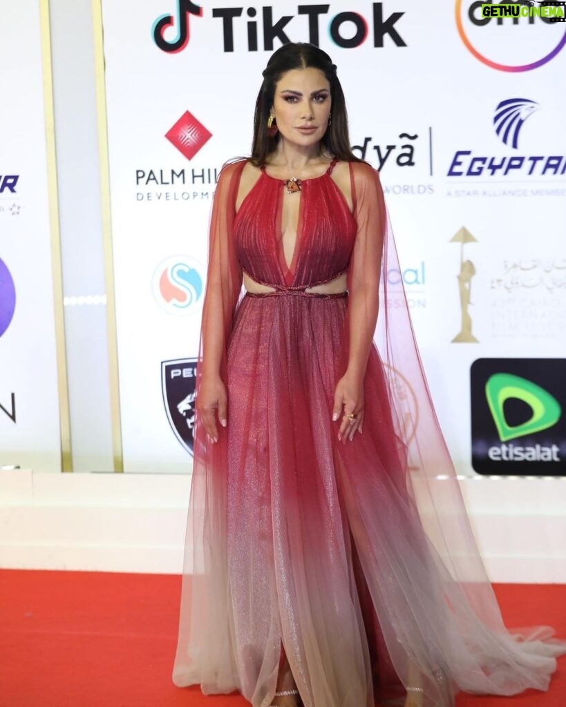 Saba Mubarak Instagram - I’m obsessed with this look thank you ! Styled by: @yasmineeissa Dress: @hassidrissofficial Shoes: @renecaovilla Jewellery: @jude.benhalim Makeup: @bysaraerian Hair: @alsagheersalons