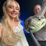 Sabrina Carpenter Instagram - Sydney Eras tour <3 thank you for being so so kind to us!! special shout-out to cuddles this snake i met and Jonah hill sorry about your coffee man