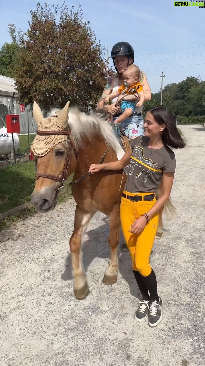 Sabrina Cereseto Instagram - Dante e il suo primo approccio sul cavallo ❤️