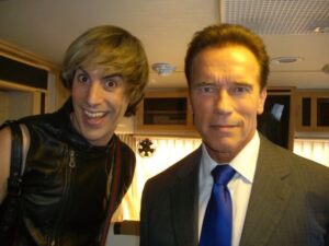 Sacha Baron Cohen Instagram - Vassup? Brüno here, it is the Zehn Year anniversary of the release of mein movie BRüno, which was named after me BRüno. Here is me, Brüno, mit ze greatest Austrian politician ever....apart from Adolph obvs  #makeaustriagreatagain @schwarzenegger