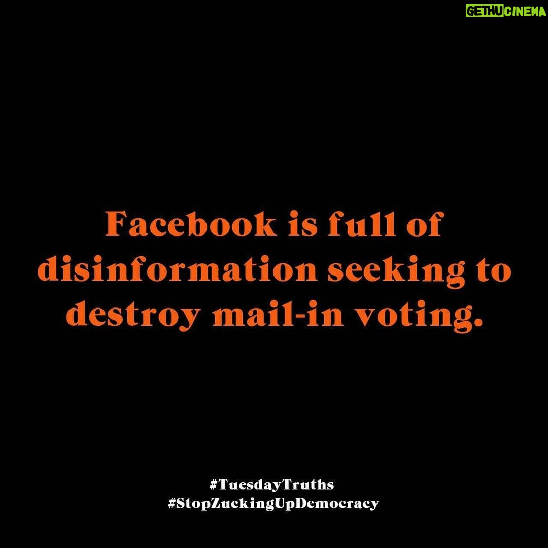 Sacha Baron Cohen Instagram - #TuesdayTruths #StopZuckingUpDemocracy In 2016 Facebooks spreading of lies, hate and conspiracy theories helped distort the election results. Four years on, it is still the biggest propaganda machine in history. Mark Zuckerberg still refuses to fact check political ads before they are targeted to you. Today, please repost this and get your friends to. Whatever your political affiliation, let’s spread the truth, let’s have a free and fair election, and let’s try and save democracy.