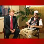 Sacha Baron Cohen Instagram - #tbt “2 my main man President Ronald Trump, check out when you colluded wiv me a few years ago and u corrected all dem stupid fake news scientists who said dat humanoids have only been around for 300,000 years. Yesterday it was proven in de courts dat u iz a crook - respeck! U iz a genuine gangsta! And it turns out most of your crew are too innit (4 guilty so far). U iz de Suge Knight of world leaderz innit. Also nuff respek for bonin all dem pornstars - but why iz u payin dem money to keep quiet about it? We know it aint coz u haz got a tiny dong, u told everyone it woz massive on da telly, and one fing u ain’t, is a liar. Anyway, peace out, u iz a hinspiration for young people, showing dem u can become President of America without having to give up a life of crime. Bigupyaself O.G.” Ali G. #thuglife #thuglifechoseme #NotoriousD.J.T. #tbt #nofilter #Business