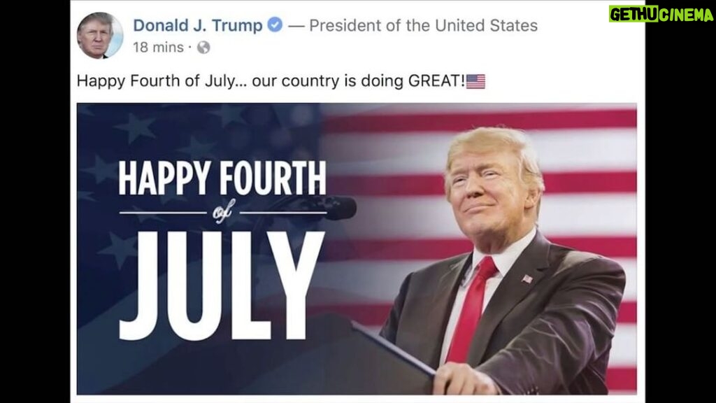 Sacha Baron Cohen Instagram - A message from your President @realdonaldtrump on Independence Day. Happy July 4th.