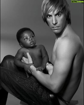 Sacha Baron Cohen Instagram - Beautiful, sweet, vulnerable und mit perfect skin. That’s what baby OJ is thinking about me here. Happy Vater’s Day.