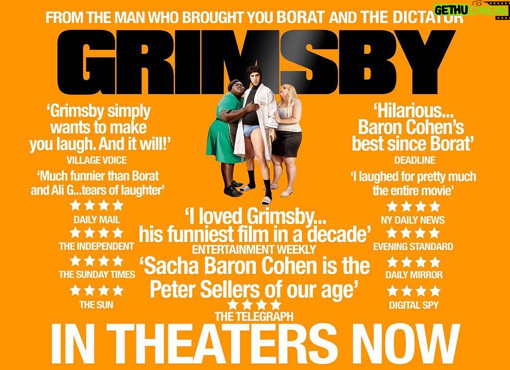 Sacha Baron Cohen Instagram - GRIMSBY - in theatres now