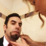 Sacha Baron Cohen Instagram - de #Oscars dem tried to ban me - props to dis honey for getting me ready in secret in de disablist bogs #GrimsbyMovie
