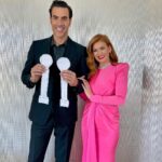 Sacha Baron Cohen Instagram - Thanks to all of YOU for watching this movie and your support over the years. Without you I would not be here today being weighed down by these two glorious statuettes. #HFPA #GoldenGlobes