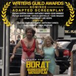 Sacha Baron Cohen Instagram - Huge thanks to the Writers Guild for the nomination of BORAT SUBSEQUENT MOVIEFILM and to my incredible co-writers. We’re humbled to be among giants — Lord of the Rings, The Pink Panther, The Godfather — in being recognized for original screenplay and the sequel.