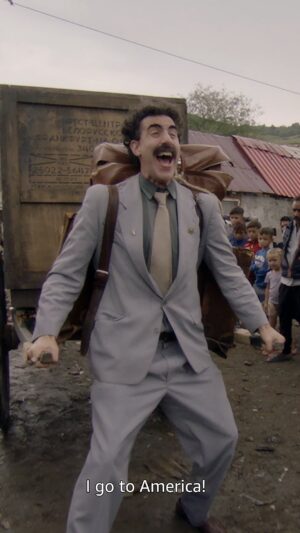 Sacha Baron Cohen Instagram - If you see only one moviefilm this year, please see the only one that got made -  mine. 
Great success! Please, you look. Chenquieh.