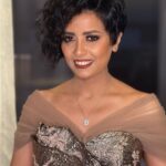Sahar Al Sayegh Instagram - 🤍 #cairodramafestival2023 Dress by @chantellewedding Makeup by @abdelkadermakeupartist Hair by @sayedrehemofficial Special thanks to @karimhesham_hairstylist for the haircut Thanks dear all💚 New Alamein City مدينة العلمين الجديدة