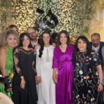 Sahar Al Sayegh Instagram - الف مليون مبروك حبيبتي بتول وهاني ربنا يسعدكم ويهنيكم ويفرح قلبكم تستاهلوا كل الخير❤️❤️ Dress by the most talented @basma_sleem_couture Hair by salwa ahmed Bag by @su_lugar_women Make up by john bahy Thanks dear all Nile Ritz Carlton Hotel