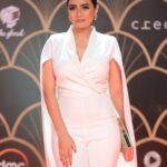 Sahar Al Sayegh Instagram - مهرجان القاهره للدراما في دورته الأولي #cairodramafestival Jumpsuit by @basma_sleem_couture💚💚 Makeup by @wafik.essam 💚💚 Photographer @maged_helal @abanoub_kinz_photography