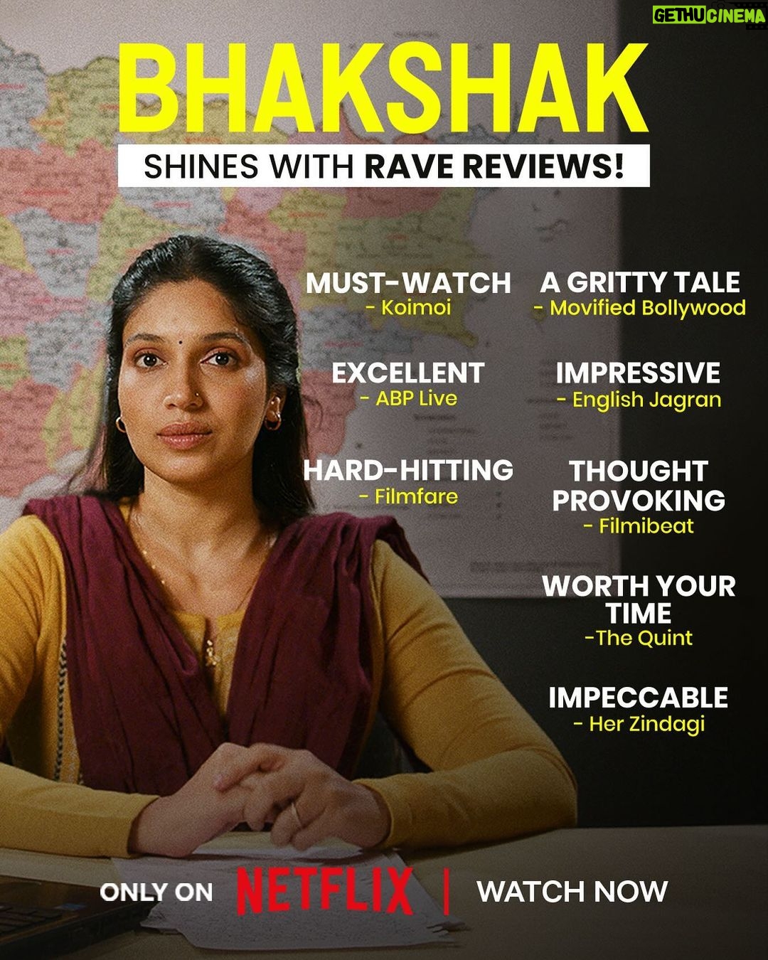 Sai Tamhankar Instagram - This compelling story is leaving its impact! 💯 #Bhakshak, a film inspired by true events, watch now only on Netflix! #BhakshakOnNetflix #BhakshakOnNetflix @bhumipednekar @imsanjaimishra #AdityaSrivastava @surya_sharma_09 @justpulkit @jyotsananath @gaurikhan @_gauravverma @meghasriramdalton @anuraag_psychaea @rajshekharis @mainhoonromy @redchilliesent @netflix_in @zeemusiccompany