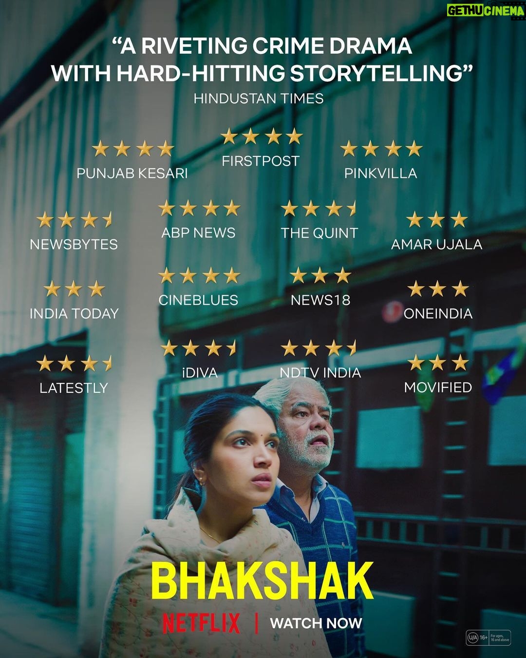 Sai Tamhankar Instagram - THIS JUST IN: Bhakshak is a MUST watch 📹 #Bhakshak a film inspired by true events, now streaming only on Netflix! #BhakshakOnNetflix @bhumipednekar @imsanjaimishra #AdityaSrivastava @saietamhankar @surya_sharma_09 @justpulkit @jyotsananath @gaurikhan @_gauravverma @redchilliesent