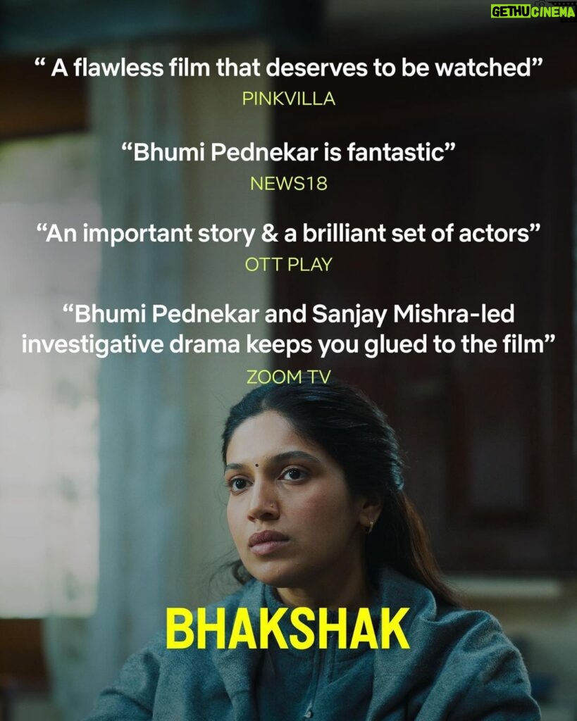 Sai Tamhankar Instagram - THIS JUST IN: Bhakshak is a MUST watch 📹 #Bhakshak a film inspired by true events, now streaming only on Netflix! #BhakshakOnNetflix @bhumipednekar @imsanjaimishra #AdityaSrivastava @saietamhankar @surya_sharma_09 @justpulkit @jyotsananath @gaurikhan @_gauravverma @redchilliesent