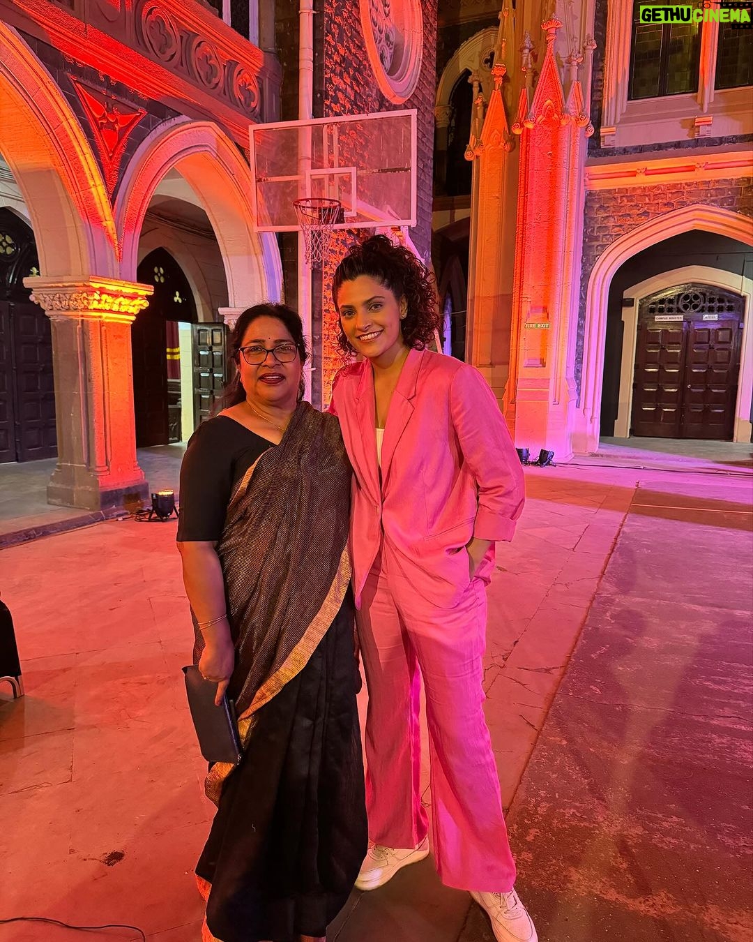 Saiyami Kher - 29.2K Likes - For every little girl her first hero is always her father. I was no different. He loved his college. Xaviers not only looked like Hogwarts but it felt magically listening to my father describe it. So studying at Xaviers was always a dream. 82% was never going to be enough to get me admission there. But sport & my sister came to my rescue. My state level badminton certificates attested, my sister stood in queue & lo behold my name was on the sports quota list at St. Xaviers college. My proud father drove me from Nasik for my investiture ceremony. He couldn’t contain his excitement. The moment I stepped into Xaviers I realised why. My father took me along showing me his class & the terrace, like he was showing me his childhood house. I immediately felt at home.
I didn’t realise how much this college was moulding me into what I am. I spent the 5 best years of my life having fun. Malhar security,playing 9 sports, soaking in the music theatre & in between this studying. I learnt how to dream, to live, to love to fight for what is right, to become a better person. Xavier’s was not a college it was a way of life.
When I passed out,I immediately started modelling & auditioning for films. I realised how the world outside is not Xaviers, its not such a happy place. People are not kind, life is not fair & the struggle is real. But my professors had prepared me well. My friends have been my support system everytime I have been down. So for me making my family,friends & teachers proud always remains my first goal.
A few days ago I was called to college where they felicitated me for Ghoomer. This time around I drove my father from Nasik. My professors met me with their eyes filled with pride. My father took me around again showing me same the class & the same terrace, this time it took longer, I had to share my memories as well. He watched me go up on stage, heard all the kind words of praise & couldn’t contain his excitement, with tears flowing down his cheeks. My first hero was very proud of me. I hope I can continue to make him, my family, friends & teachers feel proud. I have a long long way to go, but this part of my life, this little part, is called HAPPINESS ❤️