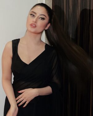 Sajal Ali Instagram - Stylist: @aarindanoor
Sari: @zarub.official