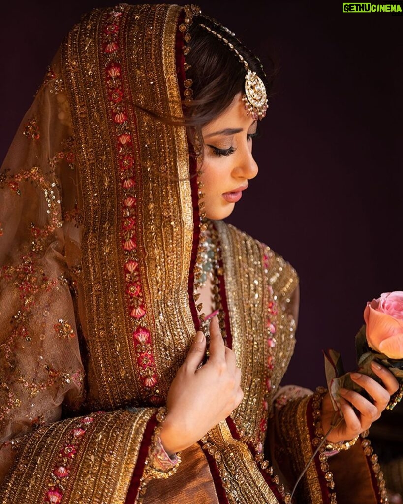 Sajal Ali Instagram - Bridal Campaign for @makeupstudiobymehwish Dress: @officialfahadhussayn Jewellery: @farhatalijewellers Photography @azeemsaniofficial #makeupstudiobymehwish