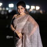 Sakshi Agarwal Instagram – The sun loved the moon so much, 
He died every night to let her breathe✨
.

@samyakksarees @lakshana_priya_mua @fineshinejewels @sathish_photography49 
.
#kalaignar100 #kollywood #sareelove #sakshiagarwal #actress Chennai, India