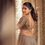 Sakshi Agarwal Instagram - Crowned in couture, feeling like a modern maharani. 👸🌟 #lehengaroyalty . Jewellery : @challani_jewellery Hmua: @murugeshmakeup_hair @shalini_hairartist Location: @crowneplazachn Designer: @dvasabyabhi Chennai, India