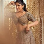 Sakshi Agarwal Instagram - Crowned in couture, feeling like a modern maharani. 👸🌟 #lehengaroyalty . Jewellery : @challani_jewellery Hmua: @murugeshmakeup_hair @shalini_hairartist Location: @crowneplazachn Designer: @dvasabyabhi Chennai, India