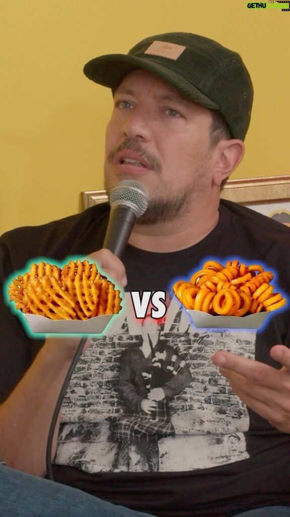 Sal Vulcano Instagram - Curly fries vs waffle fries? Let’s settle it in the comments ⬇ @tastebudspod @joederosacomedy @thehomelesspimp