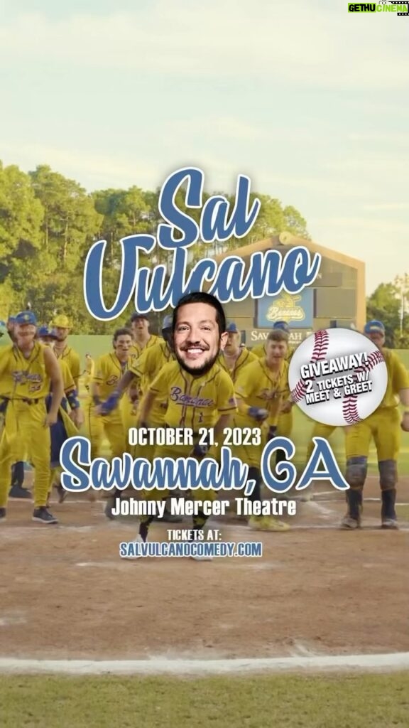 Sal Vulcano Instagram - SAVANNAH! See you on Sat Oct 21 at the Johnny Mercer! 🍌🍌🍌 Tag a friend here for a chance to win MEET AND GREET AT THIS SHOW!!!