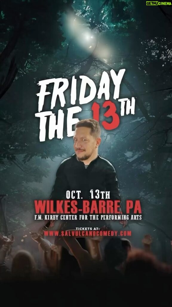 Sal Vulcano Instagram - WILKES-BARRE! See you on Friday! Tag a friend here and you’ll get a chance to win a MEET & GREET AT THIS SHOW! I’m so excited I may return on Halloween and cut someone’s face off with a chain saw and wear their face on my face. Just like my favorite horror movie Friday the 13th! Tickets almost gone! Get em while you can. 🔪🏒🥅