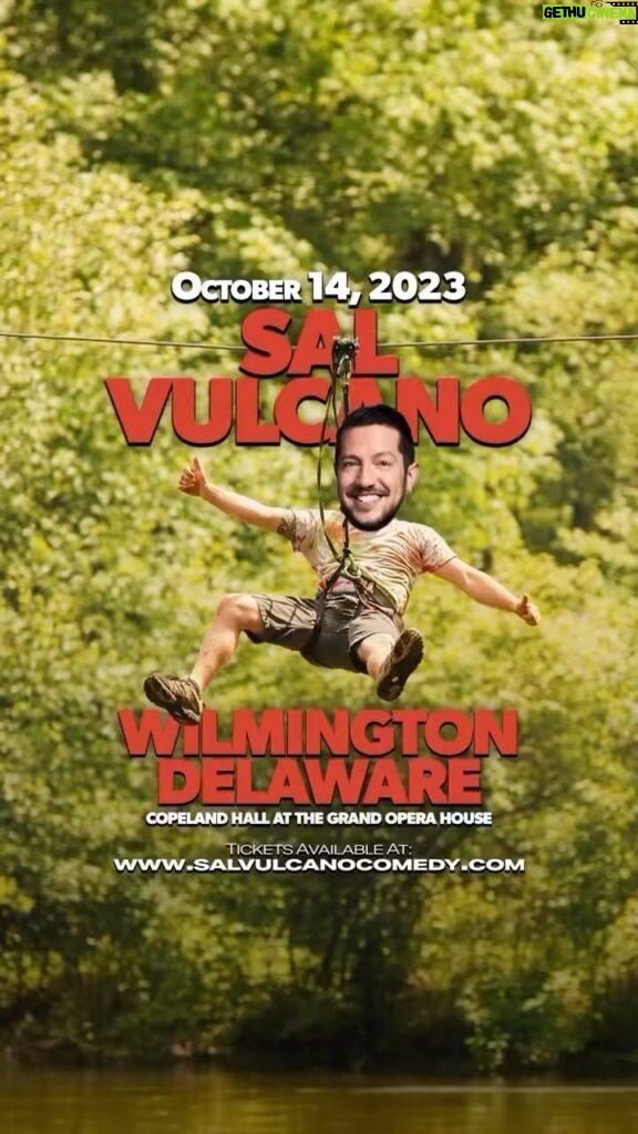 Sal Vulcano Instagram - Wilmington DELAWARE!! It’s been YEARS since I’ve been there! Excited to see you guys. Who’s coming out to hang on Saturday Oct 14th?? Tag a friend here and you could win a MEET & GREET! I’m such an outdoorsman, I know. I’m opening the show by making a fire with two sticks... ..two match sticks. Ya BURNED, BISH. I’m not an outdoorsman. Oh boy, what a laugh I’m having.