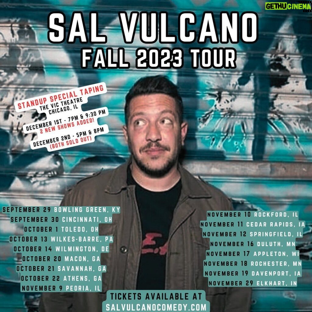 Sal Vulcano Instagram - Can't wait to see you guys on the road! The two added Chicago shows on Dec 1st are moving fast! Grab them soon before they're gone! LINK IN BIO. Also, for the record, I'm looking straight ahead. My eyes are all jacked up now. Long story.