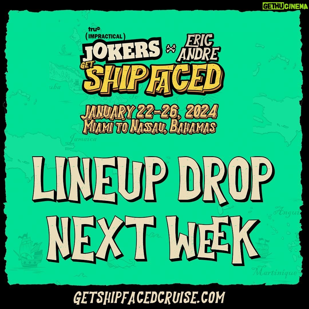Sal Vulcano Instagram - 👀 Initial lineup drops next week! Stay Tuned. Secure your cabin NOW at getshipfacedcruise.com