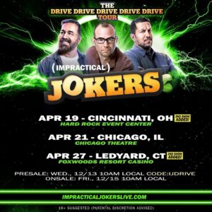 Sal Vulcano Instagram - More Jokers shows in 2024!! Chicago in April! 2nd shows in Cinci and Foxwoods!! Presale code is IJDRIVE