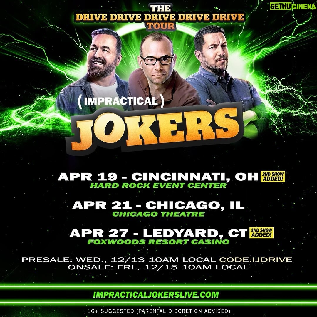 Sal Vulcano - 9.3K Likes - More Jokers shows in 2024!! Chicago in April! 2nd shows in Cinci and Foxwoods!! Presale code is IJDRIVE